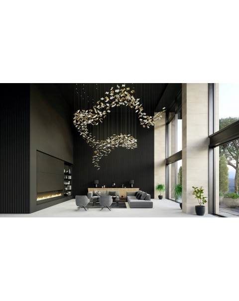 Scarf melody living room staircase chandelier