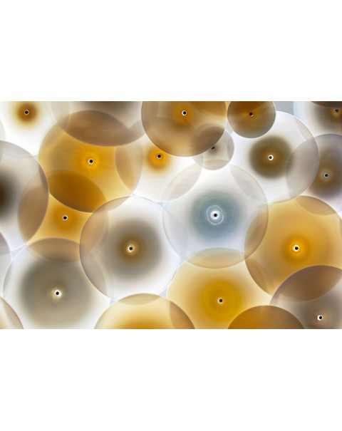 Hotel lobby ceiling lotus leaf art glass pendant