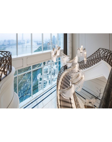 Villa spiral staircase special-shaped feather wing shape