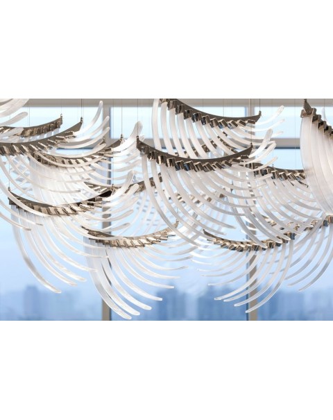 Villa spiral staircase special-shaped feather wing shape