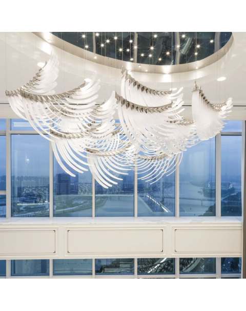 Villa spiral staircase special-shaped feather wing shape