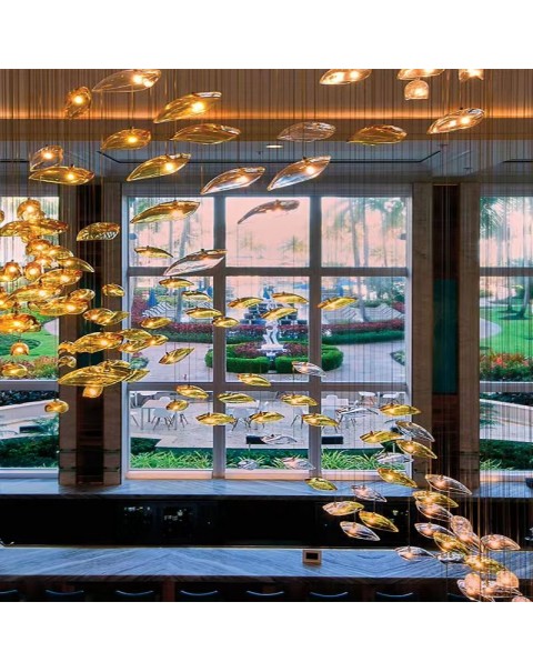 Leafy Glass Chandelier