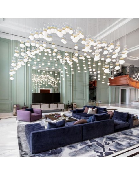 Rotating Light Luxury Long Chandelier