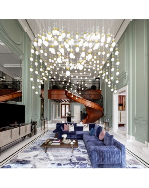 Rotating Light Luxury Long Chandelier