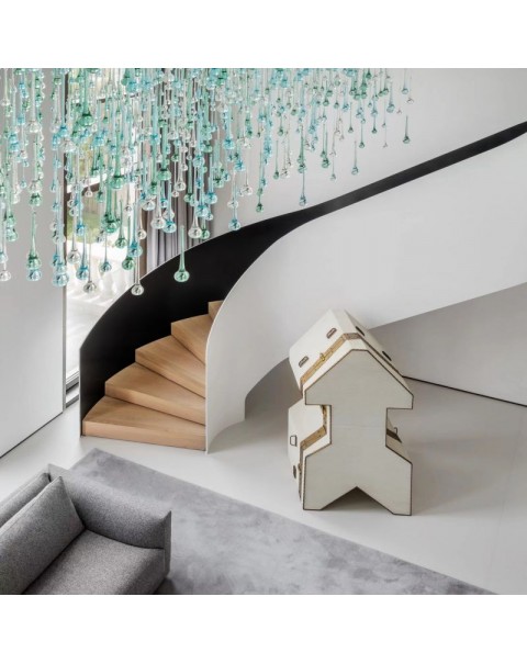 Sky Blue Crystal Chandelier
