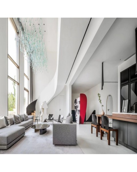 Sky Blue Crystal Chandelier