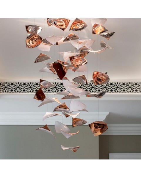 Petal Crystal Pendant Long Chandelier