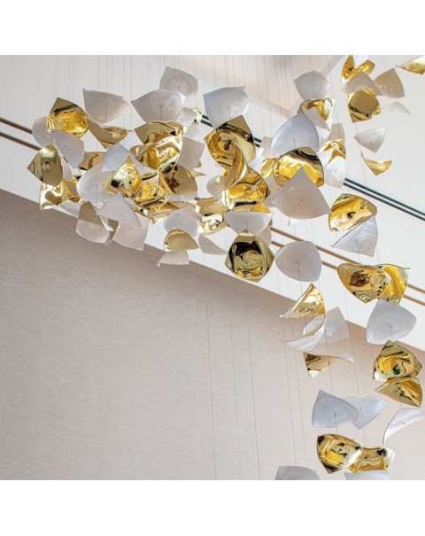 Petal Crystal Pendant Long Chandelier