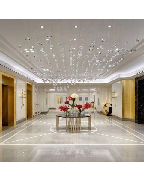 Ice crystal clear pendant chandelier