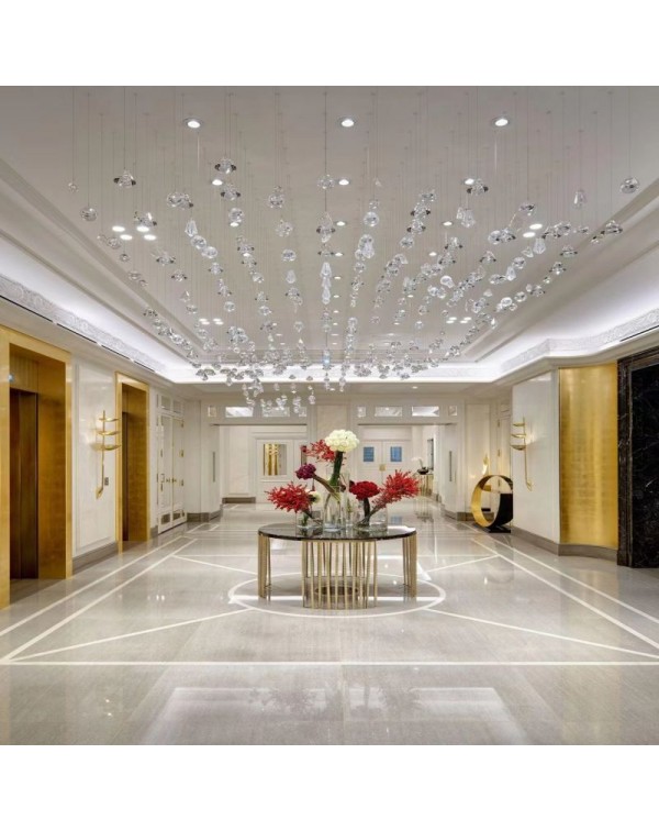 Ice crystal clear pendant chandelier