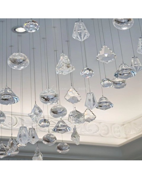 Ice crystal clear pendant chandelier
