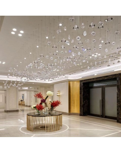 Ice crystal clear pendant chandelier