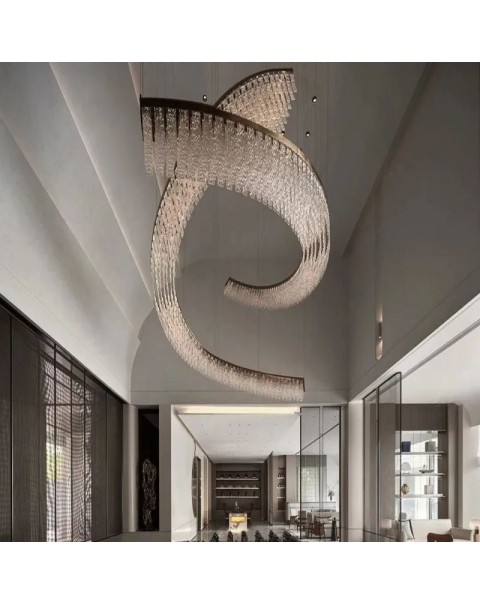 Large decorative hotel lobby art chandelier