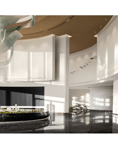Living Room Hotel Blue Green Ribbon Crystal Chandelier