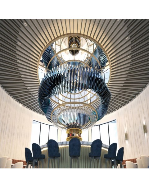 Villa lobby sales office hotel restaurant crystal glass chandelier