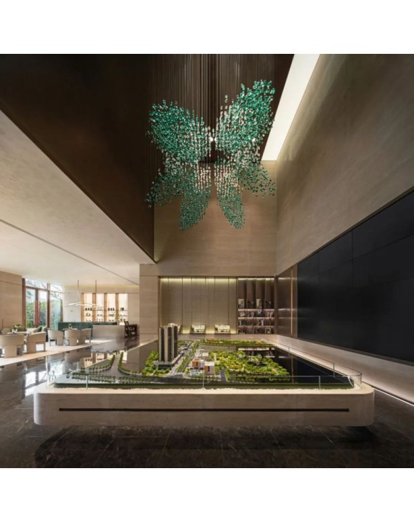 Hotel villa lobby creative crystal glass chandelie...