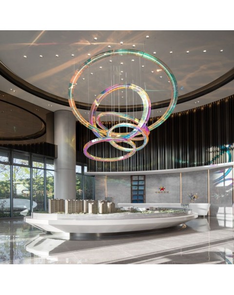 Shopping mall hotel colorful dazzle rotating chandelier