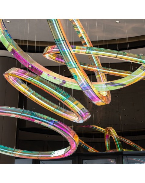 Shopping mall hotel colorful dazzle rotating chandelier
