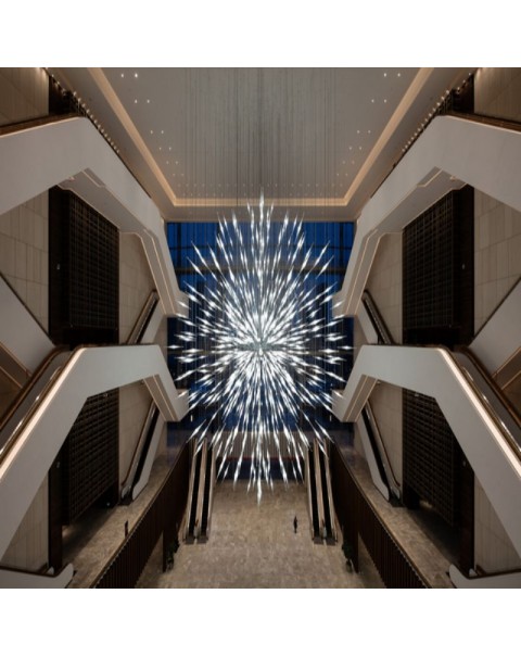 Crystal glass clear chandelier with four prisms