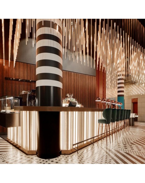 Long Hotel Lobby Exhibition Art Chandelier