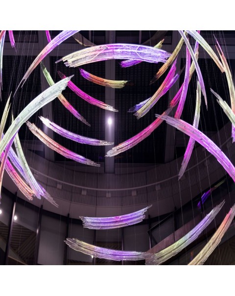 Dazzling colorful circle commercial hotel creative chandelier