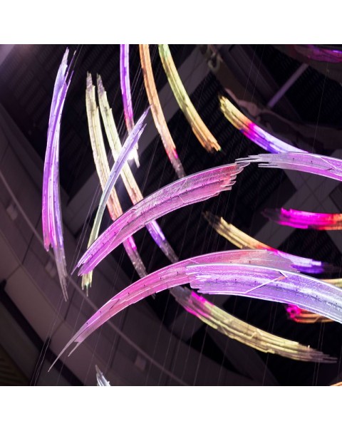 Dazzling colorful circle commercial hotel creative chandelier