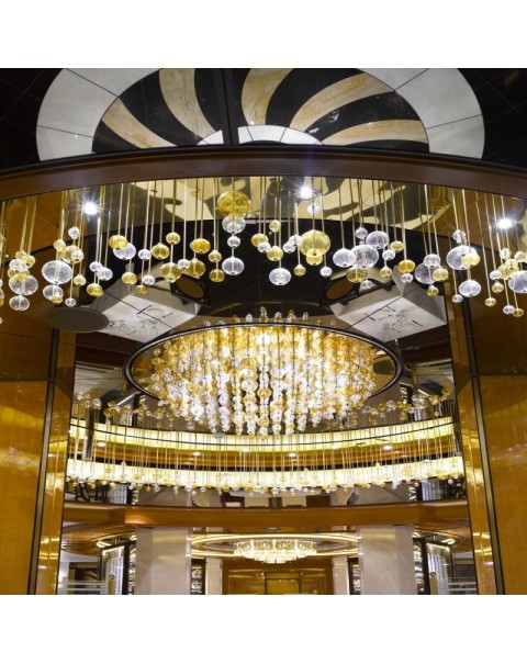 Hotel lobby villa living room glass crystal chandelier