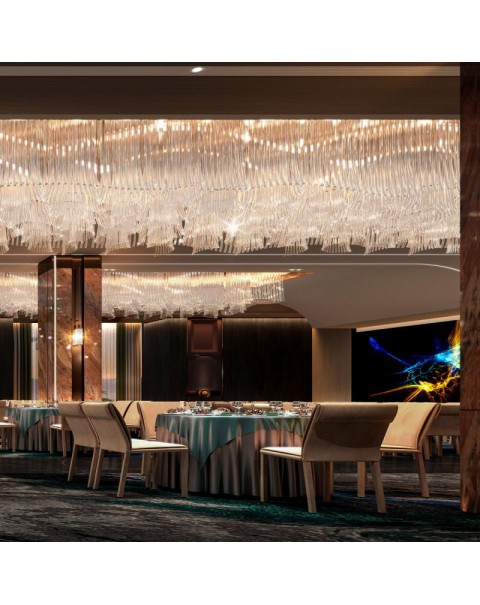 Villa hotel living room lobby crystal glass chandelier