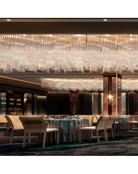 Villa hotel living room lobby crystal glass chandelier