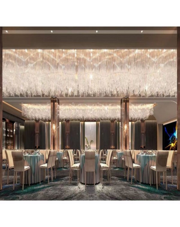 Villa hotel living room lobby crystal glass chande...