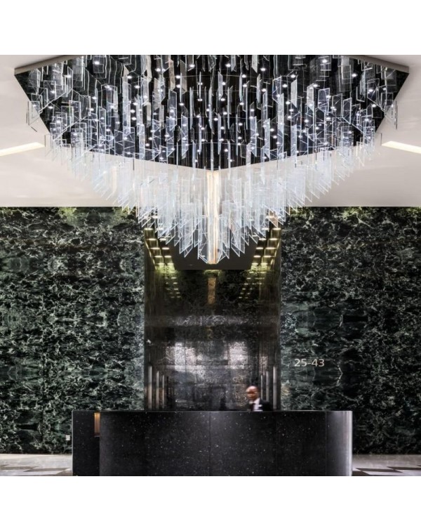 Living Room Villa Creative Flake Crystal Glass Cha...