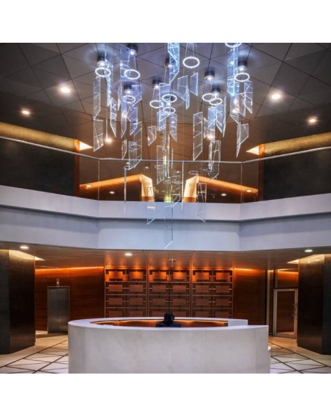 Living Room Villa Creative Flake Crystal Glass Chandelier