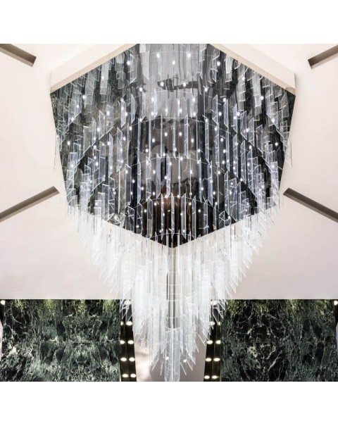 Living Room Villa Creative Flake Crystal Glass Chandelier