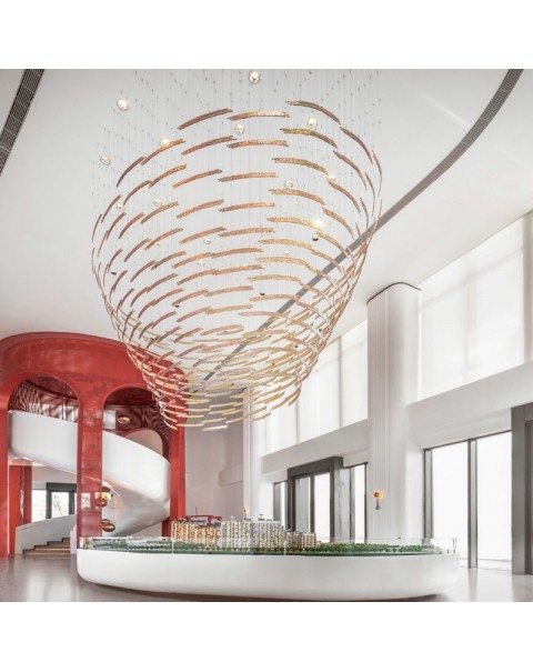 Villa hotel lobby creation chandelier