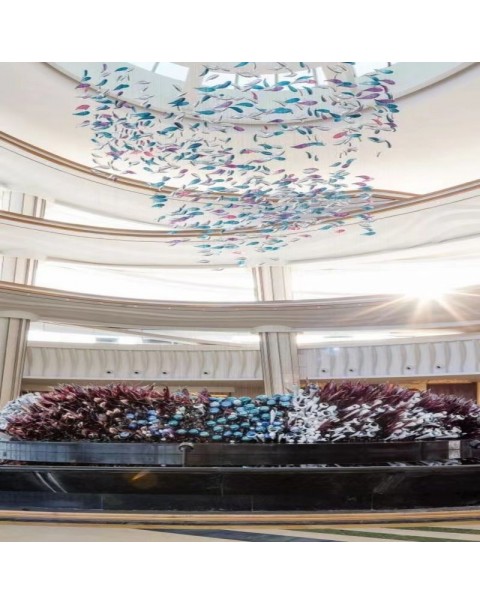 Living Room Villa Leafy Crystal Glass Chandelier