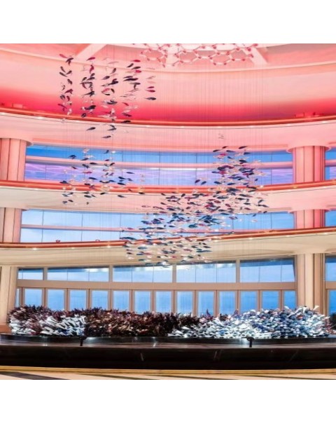 Living Room Villa Leafy Crystal Glass Chandelier