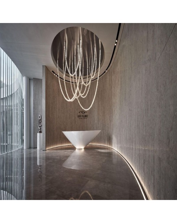 Modern Hotel Lobby Living Room Crystal Glass Rope ...