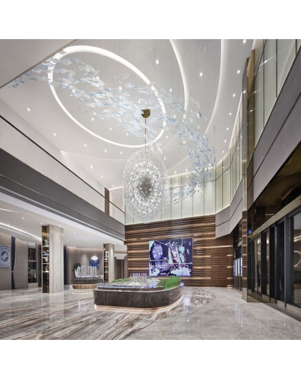 Villa showroom clubhouse art crystal glass orb cha...