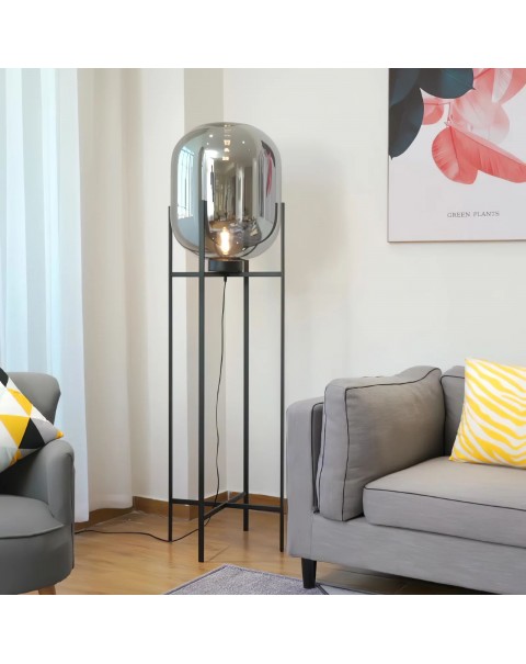 Scandinavian living room floor lamp bedroom bedside study glass winter melon table lamp hotel designer retro industrial style