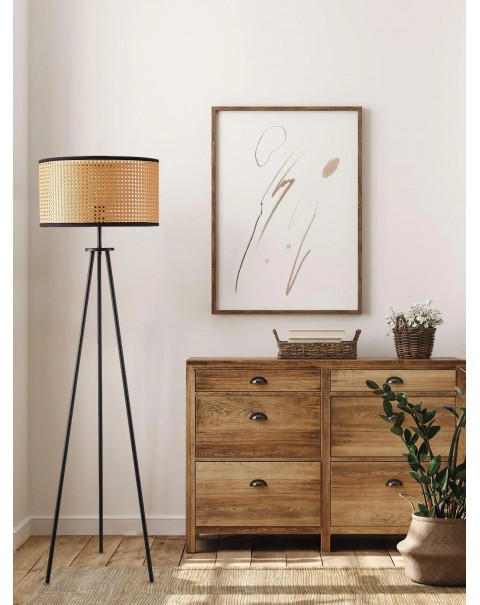 Scandinavian simple floor lamp living room sofa study bedroom bedside personalised rattan retro vertical floor lamps