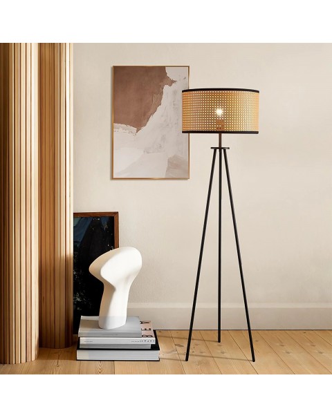 Scandinavian simple floor lamp living room sofa study bedroom bedside personalised rattan retro vertical floor lamps