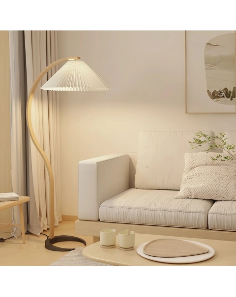 Pleated floor lamp vintage vintage Danish French living room bedroom ins Scandinavian American log floor lamps