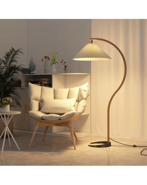 Pleated floor lamp vintage vintage Danish French living room bedroom ins Scandinavian American log floor lamps