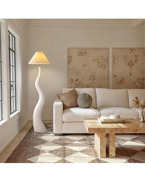 Vintage cream wind pleated floor lamp Scandinavian art creative personality bedroom study living room sofa beside decorative light