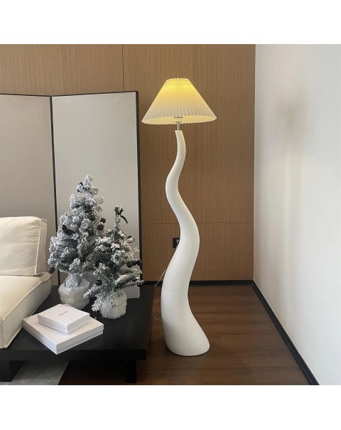 Vintage cream wind pleated floor lamp Scandinavian art creative personality bedroom study living room sofa beside decorative light