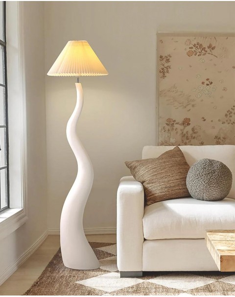 Vintage cream wind pleated floor lamp Scandinavian art creative personality bedroom study living room sofa beside decorative light