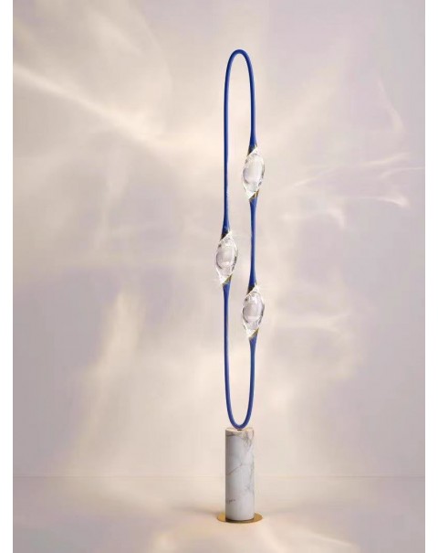 Modern light luxury minimalist crystal floor lamp model house marble living room bedroom decorative standing lamp designer art