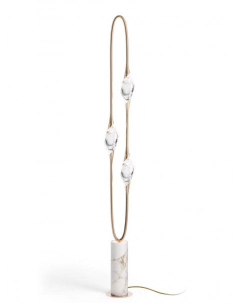 Modern light luxury minimalist crystal floor lamp model house marble living room bedroom decorative standing lamp designer art