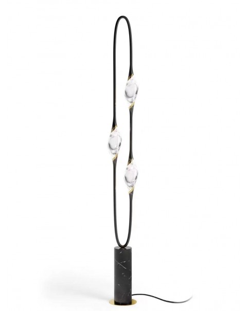 Modern light luxury minimalist crystal floor lamp model house marble living room bedroom decorative standing lamp designer art