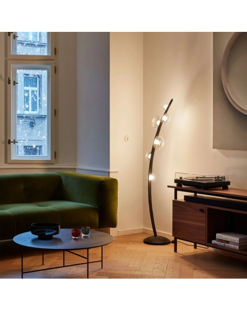Postmodern glass matza floor lamp studio study bedroom living room sofa next to the long vertical light